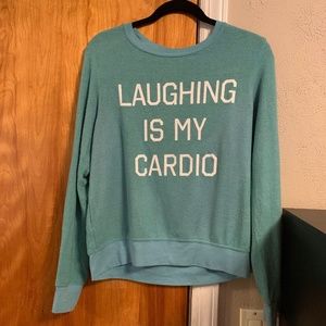 Wildfox "Laughing Is My Cardio" Baggy Beach Jumper